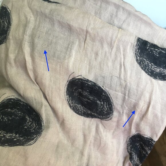 TOPSHOP Grey Blue Gauzy Polka Dot Circle Infinity Scarf Shawl Tube Gauze - Picture 5 of 7